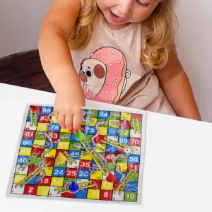 Portable Foldable Snakes and Ladders Travel Board Game Set